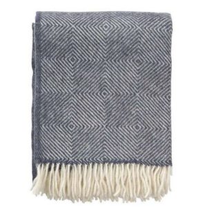Wolldecke "Gooseye" smokey blue von Klippan