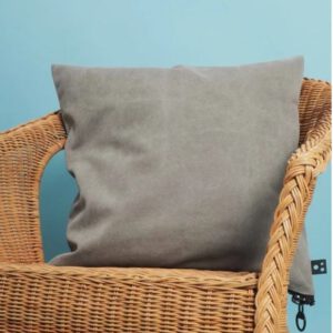 Kissenbezug grey washed canvas mit schwarzen Reißverschluß