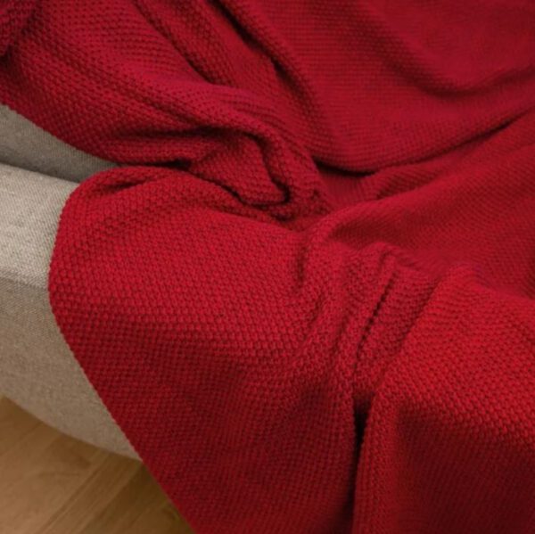 Baumwolldecke aus Strickware red ombre – Bild 2