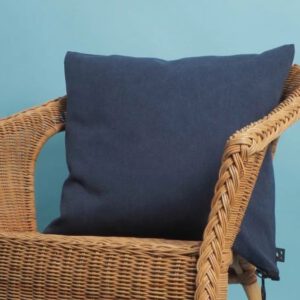 Kissenbezug navy washed canvas mit schwarzen Reißverschluß